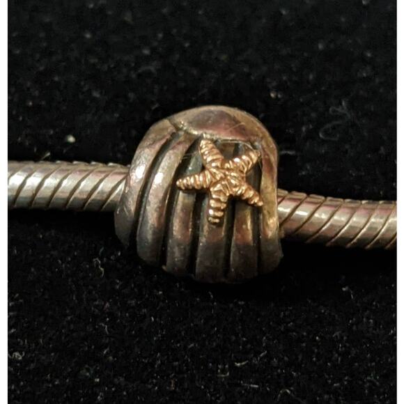 Pandora Moments 925 Sterling Silver Clam Shell Starfish Bead Charm ALE - Picture 1 of 3